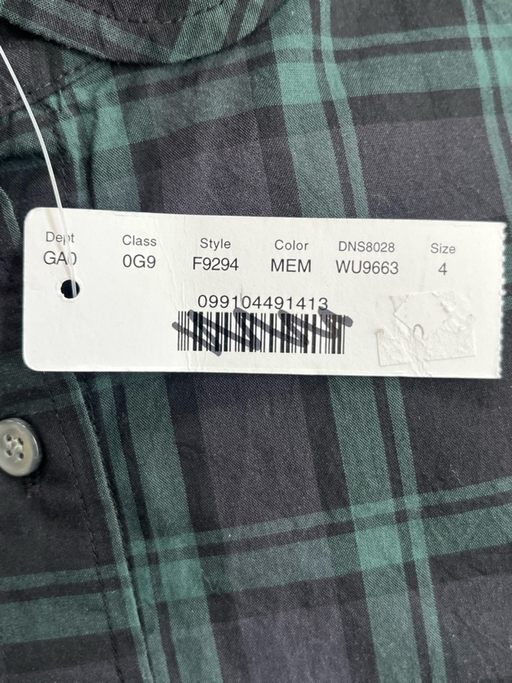J. Crew Perfect Shirt in Black & Green Tartan Plaid size 4 - Picture 6 of 6